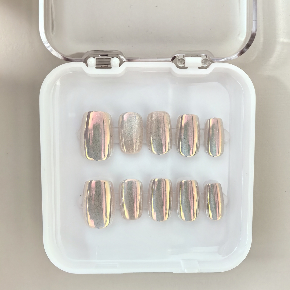 Iridescent Press-On Nails